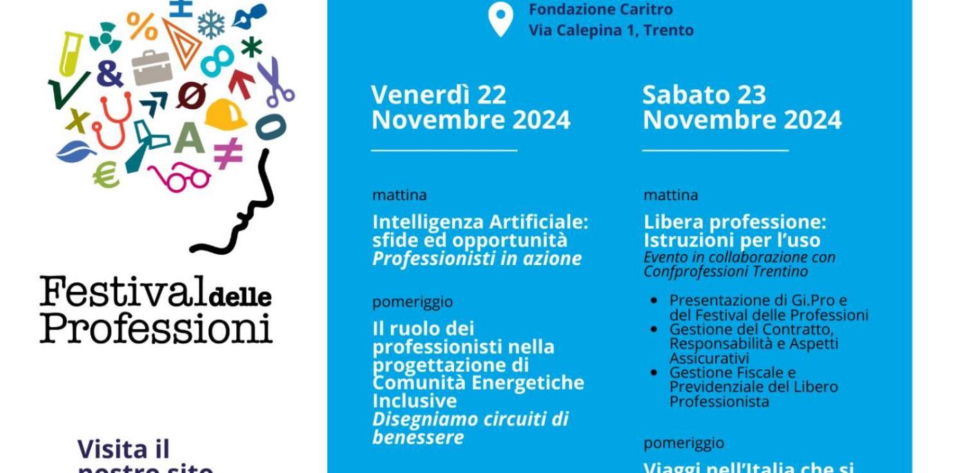 FESTIVAL DELLE PROFESSIONI Sabato 23 novembre 2024 ORE 9.30